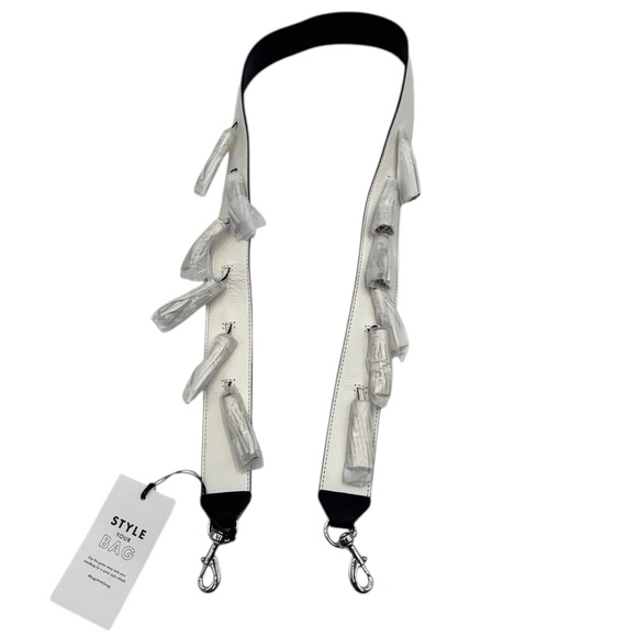 Rebecca Minkoff Accessories - Rebecca Minkoff Sofia Optic White Leather Tassel Guitar Bag Purse Strap